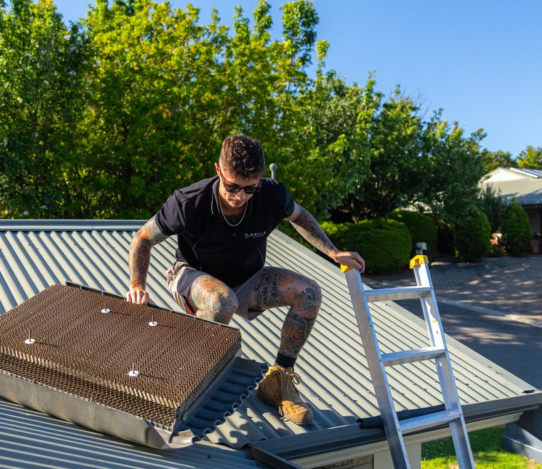 Positioning a new evaporative cooler
